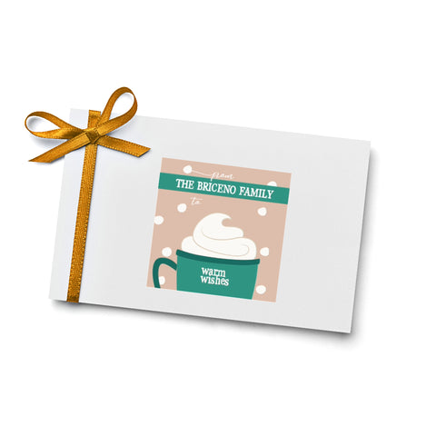 warm wishes holiday label for Starbucks gift card