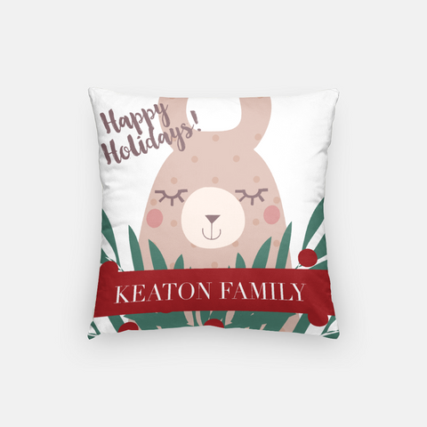 holiday LLama pillow cover personalized