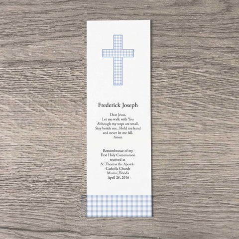 Personalized bookmarks for boys first holy communion