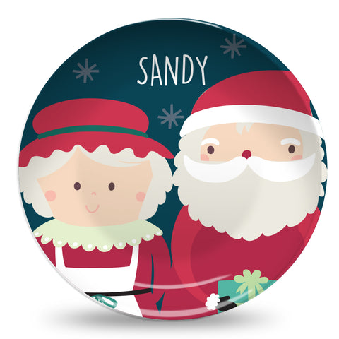 Santa and Mrs Claus plate