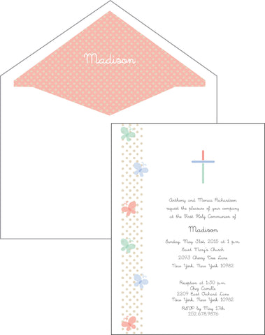 First Communion Butterfly Card