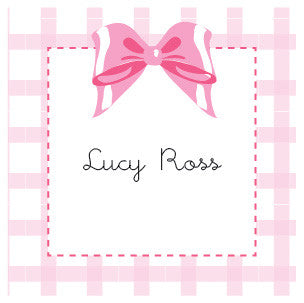 Bow Label Pink Gingham