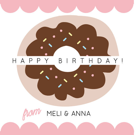 Chocolate donut personalized label