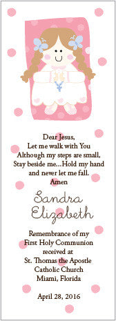 First Communion Girl  Bookmarks (Set of 25)
