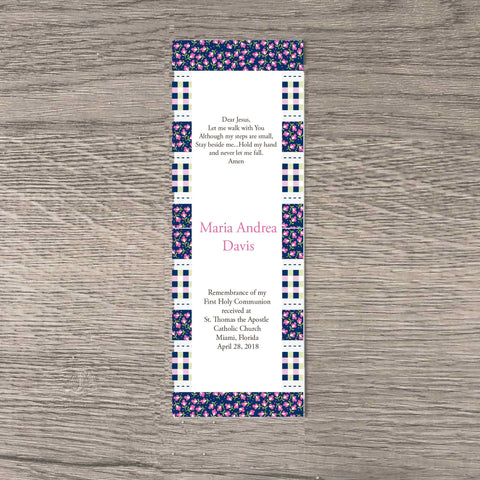 personalized first communion bookmark for girls