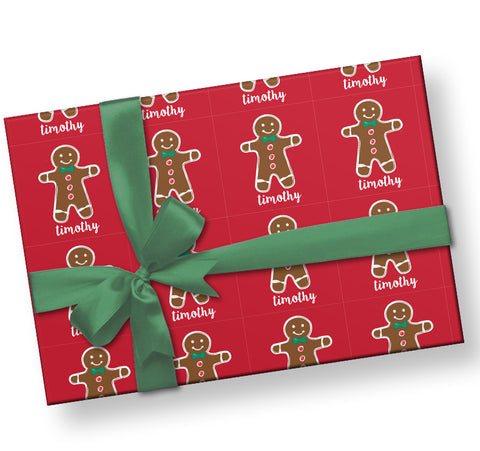 Gingerbread Man Personalized  Gift Wrap