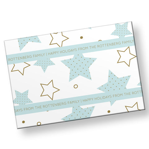 Gold Polka Dot Stars Gift Wrap