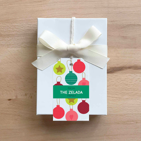 Holiday Ornaments Stringed Gift Tag (set of 24)