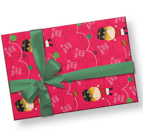 Personalized Christmas Nutcracker Gift Wrap 