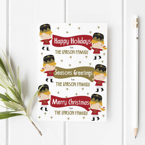 Nutcracker personalized holiday  greeting card