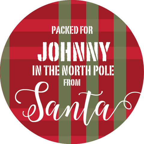 packed in the north pole label gift tag