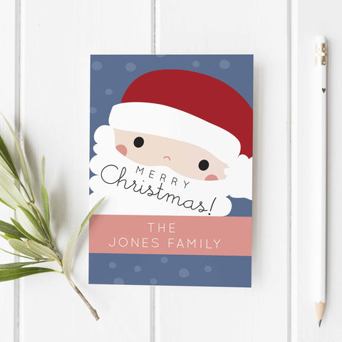 Santa's Merry Christmas Personalized Greeting Card