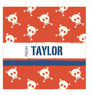 Tween Skull Flag Label