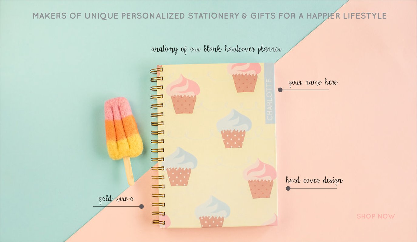 blank planner cupcake notebook
