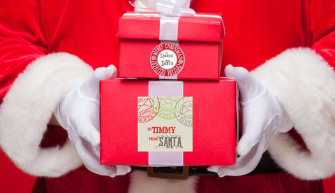 personalized from santa stickers and gift wrap
