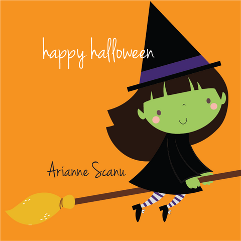 personalized tiny with halloween label for treat bags