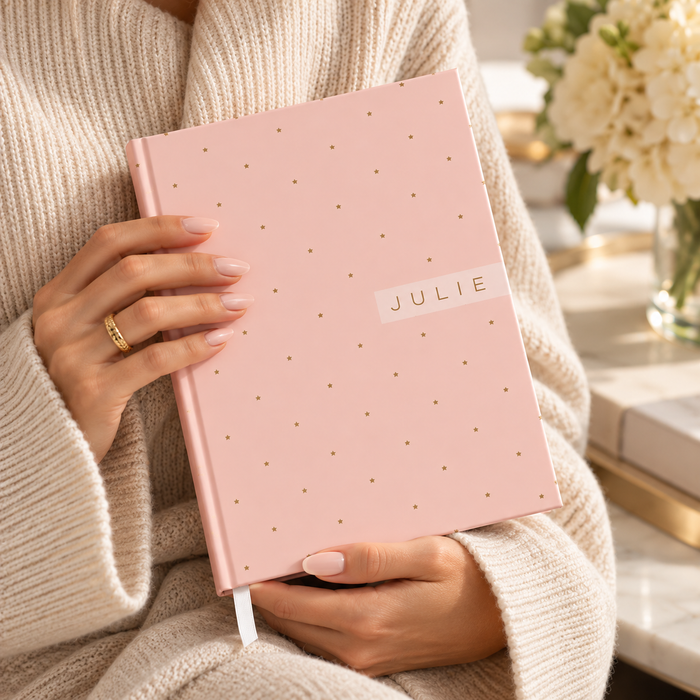 Personalized pink journal notebook