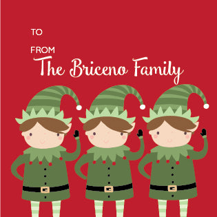 elves personalized holiday label