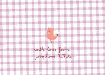 Pink Bird Folded Card Set with envelopes