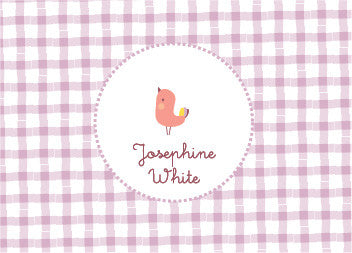 Pink Bird Folded Card Set with envelopes