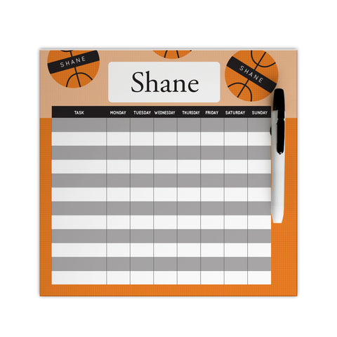personalized basketball chore chart for boys