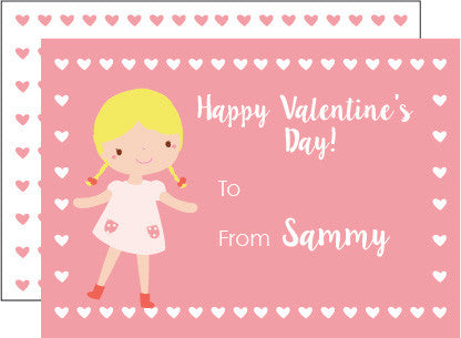 Little Girl Valentine's Day Card (set of 10)