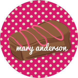 Chocolate Polka Dot Magenta Label