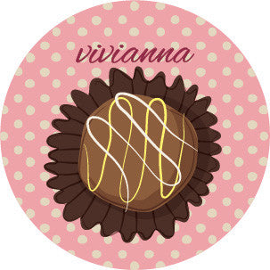Chocolate Polka Dot Pink Label