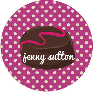 Chocolate Polka Dot Violet Label