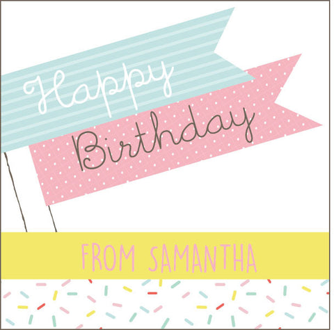 Happy Birthday Cake Topper Gift Label