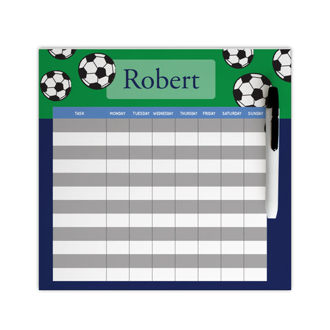 Personalized soccer chore chart for boys