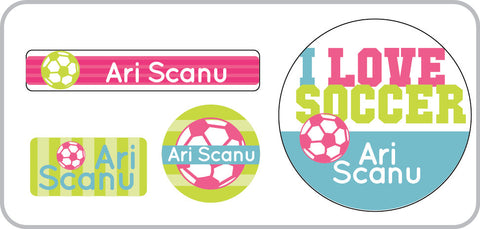 soccer water proof labels for girls