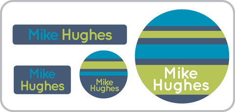 Navy & Lime Stripes Everyday Labels Pack