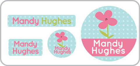 Pink Flower Everyday Labels