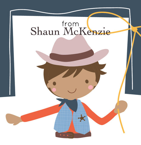 Cowboy Gift Label