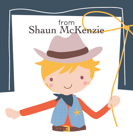 Cowboy Gift Label