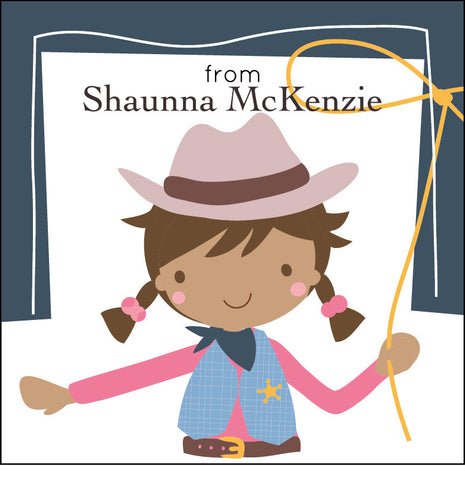 Cowgirl Gift Label