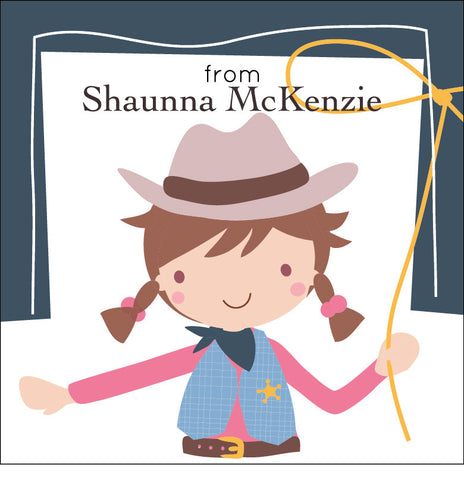 Cowgirl Gift Label