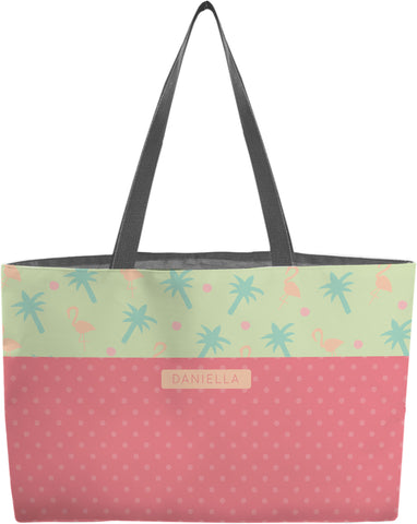Personalized Flamingo Tote Bag