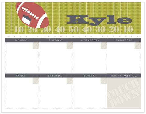 Football Homework Planner