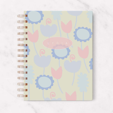 floral hardcover personalized blank planner