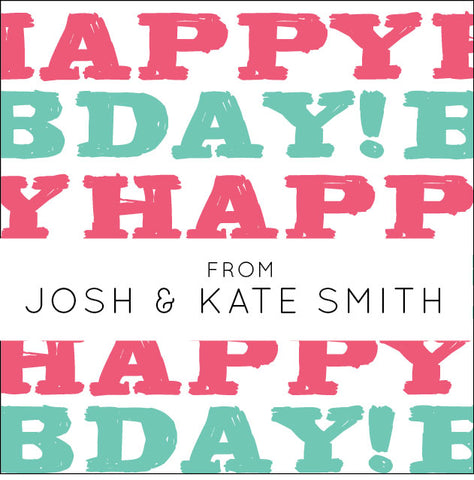 Happy Bday Gift Label