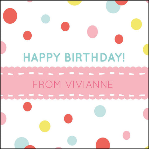 Happy Birthday Confetti Gift Label