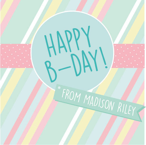 Happy Birthday Banner Gift Label