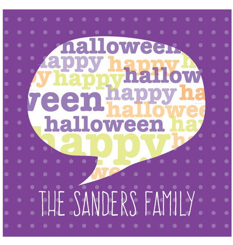personalized happy halloween label for treats and gift bags