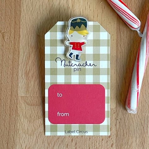 nutcracker pin gift tag