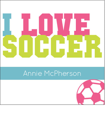 I Love Soccer Label