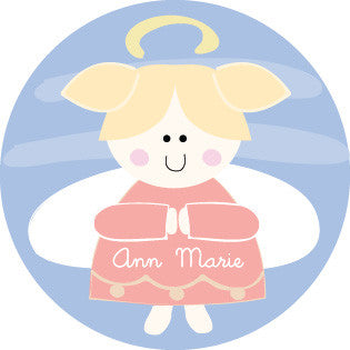 Angelic Labels Religious Girl Angel Favor Label | Label Circus