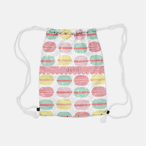 personalized sequin macaron backpack