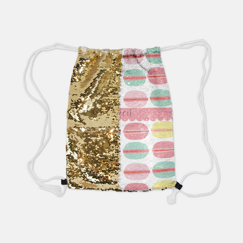 personalized sequin macaron backpack